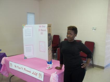 Setting up before an event: Paris Jones pictured